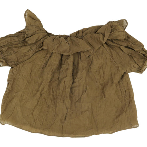Cider Women's Brown Off the Shoulder Blouse - Size S