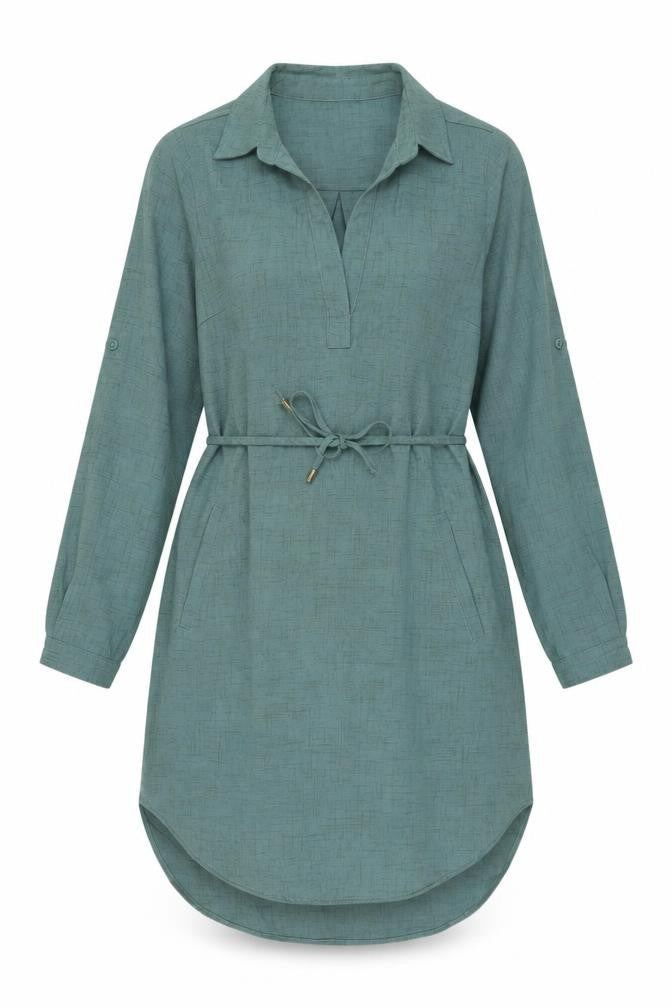 Front view of Maxim Green Women's Shirt Dress -, size S