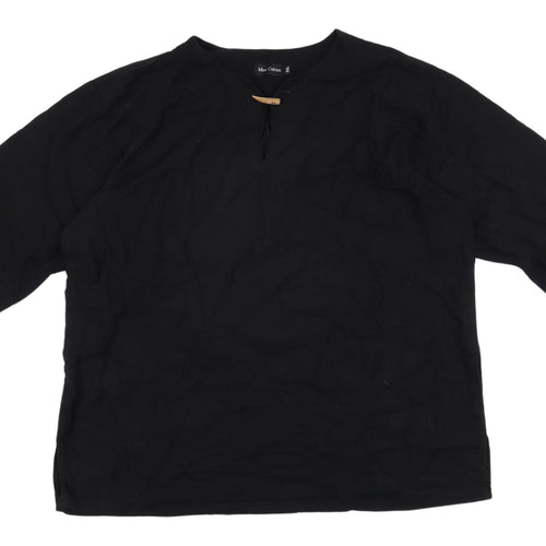 Mee Cotton Black Women's Plus Size Blouse, 10XL