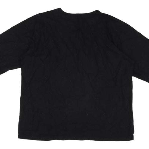 Mee Cotton Black Women's Plus Size Blouse, 10XL
