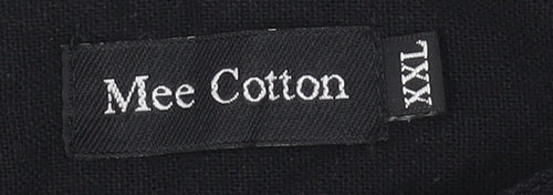 Mee Cotton Black Women's Plus Size Blouse, 10XL