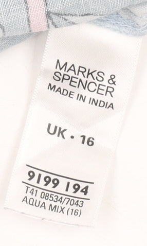 Marks & Spencer Women's Multicoloured Floral Tunic Blouse - Size 16