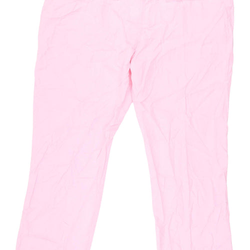 Ann Harvey Women's Pink Straight Leg Trousers Size 20