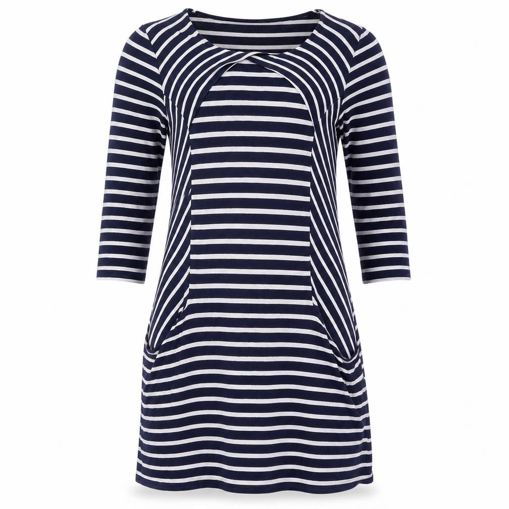 Front view of Paramour Women's Striped Shift Dress L/XL