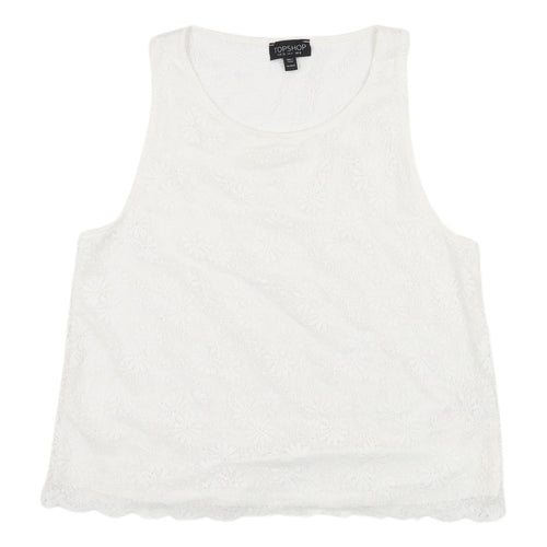 Topshop Women's White Lace Tank Camisole Size 8