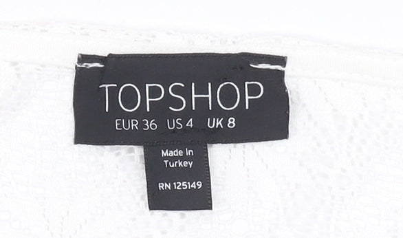 Topshop Women's White Lace Tank Camisole Size 8