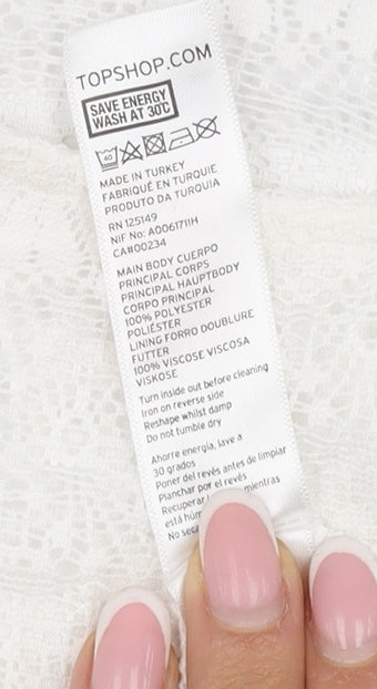 Topshop Women's White Lace Tank Camisole Size 8