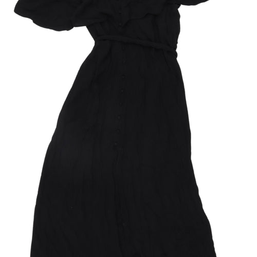 River Island Women's Black Midi Off Shoulder Dress