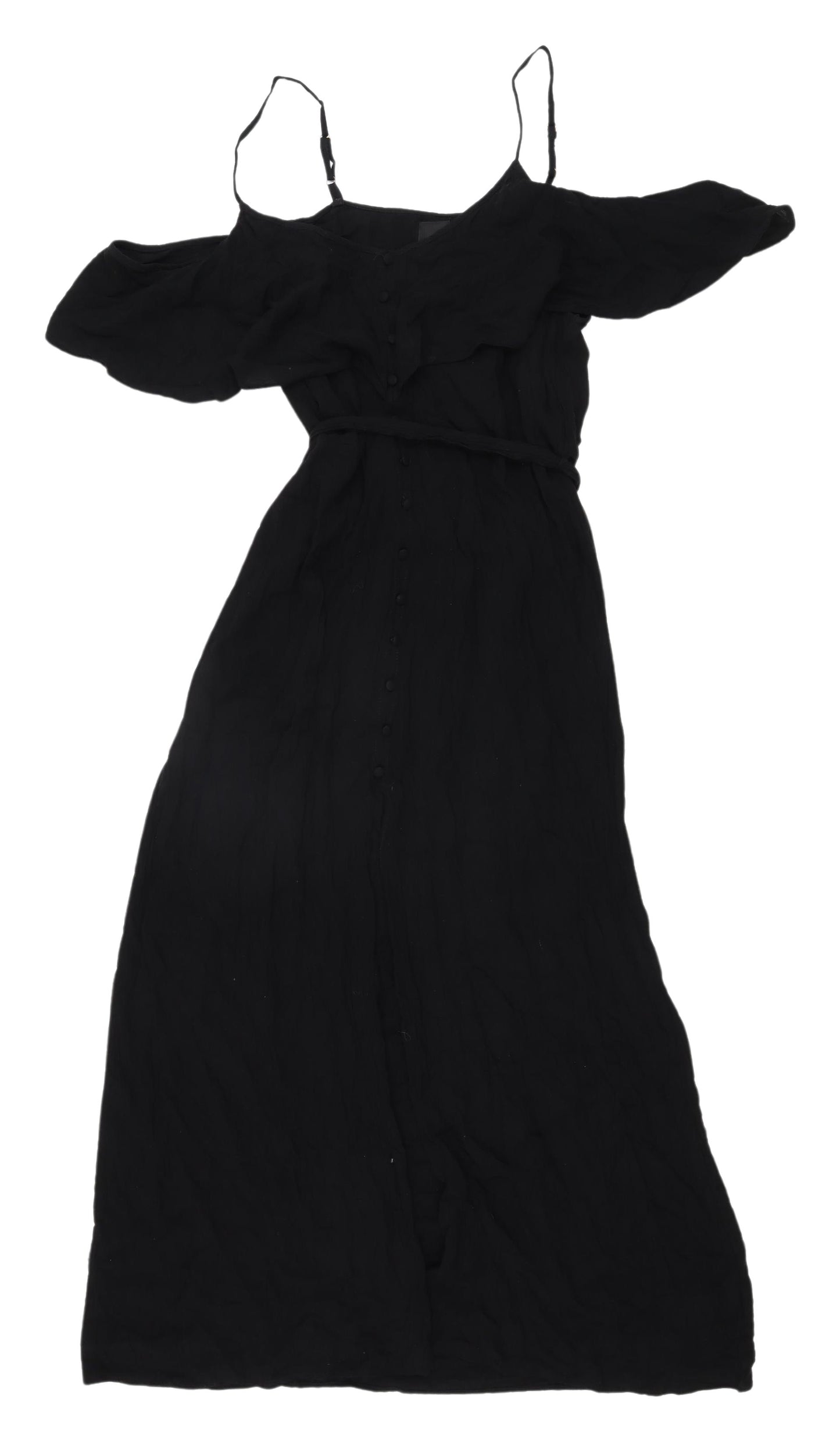 River Island Women's Black Midi Off Shoulder Dress