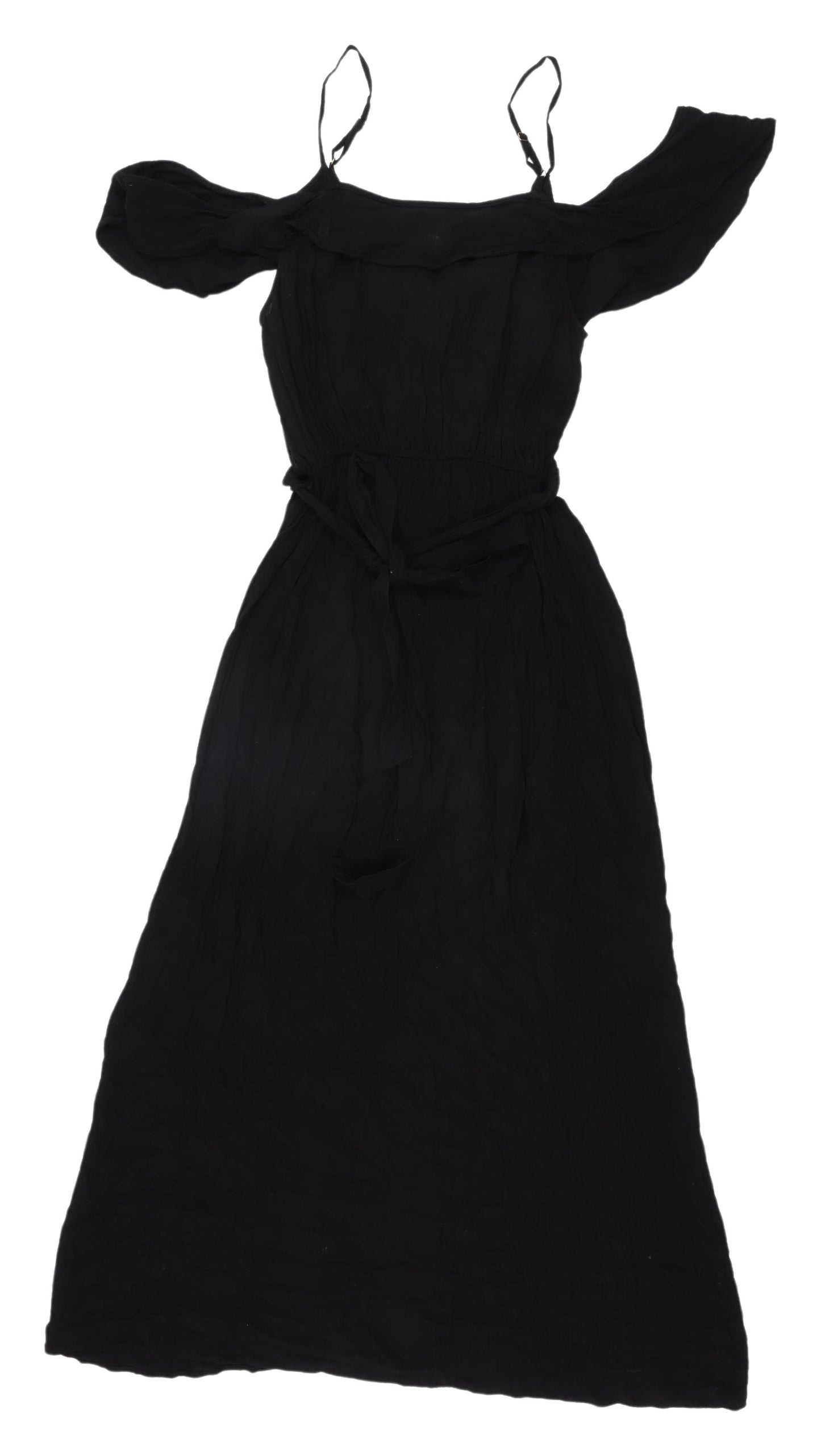 River Island Women's Black Midi Off Shoulder Dress