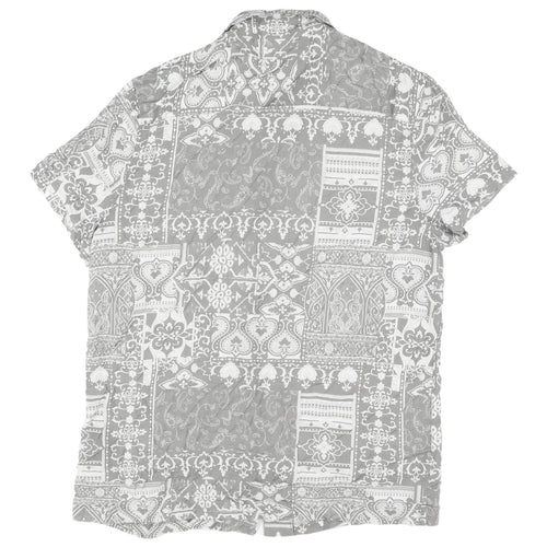ASOS DESIGN Men's Grey Paisley Short Sleeve Shirt S