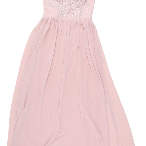 Chi Chi London Pink Elegant Fit & Flare Dress, UK 12