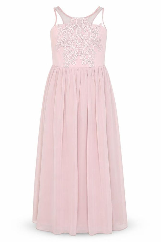 Front view of Chi Chi London Pink Elegant Fit & Flare Dress, UK 12