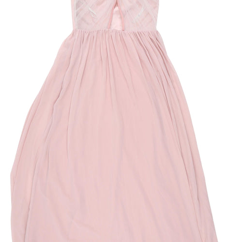 Chi Chi London Pink Elegant Fit & Flare Dress, UK 12