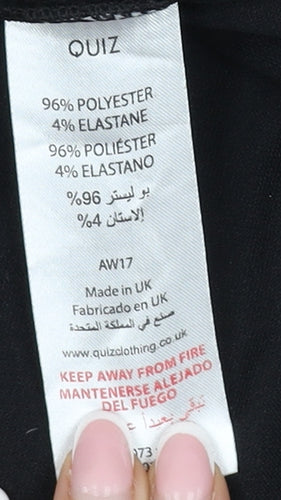 Quiz Women's Black A-Line Dress, Size 10, Party Style