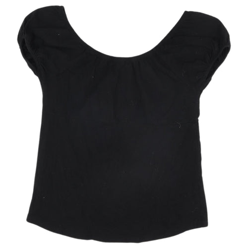 E-vie Black Women's T-Shirt - Size 14, Scoop Neck