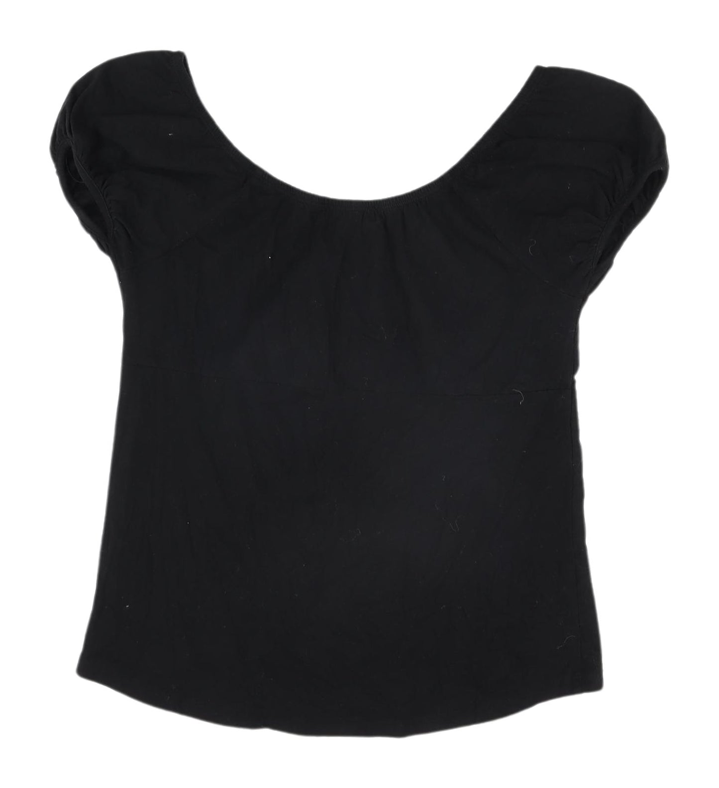 E-vie Black Women's T-Shirt - Size 14, Scoop Neck