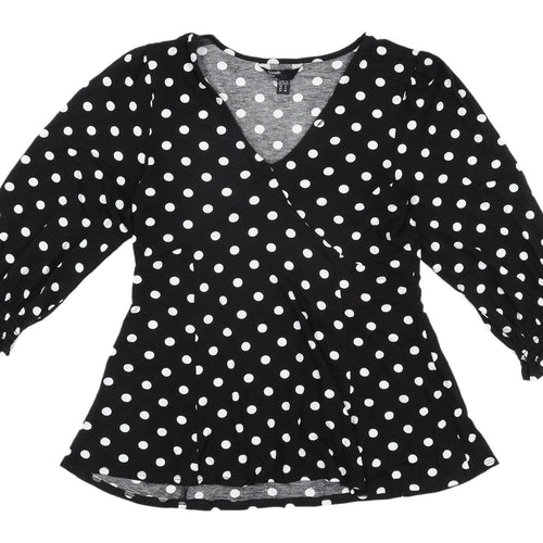 Friends Like These Women's Polka Dot Wrap Blouse - Size 12