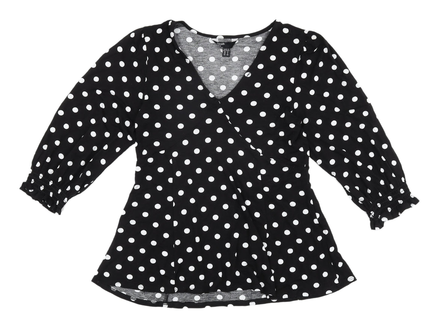 Friends Like These Women's Polka Dot Wrap Blouse - Size 12