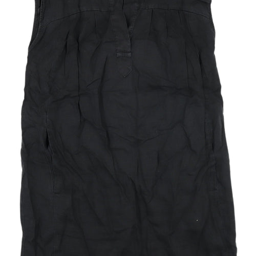 Marks & Spencer Black Linen Women's Sleeveless Shift Dress