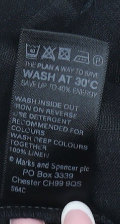 Marks & Spencer Black Linen Women's Sleeveless Shift Dress