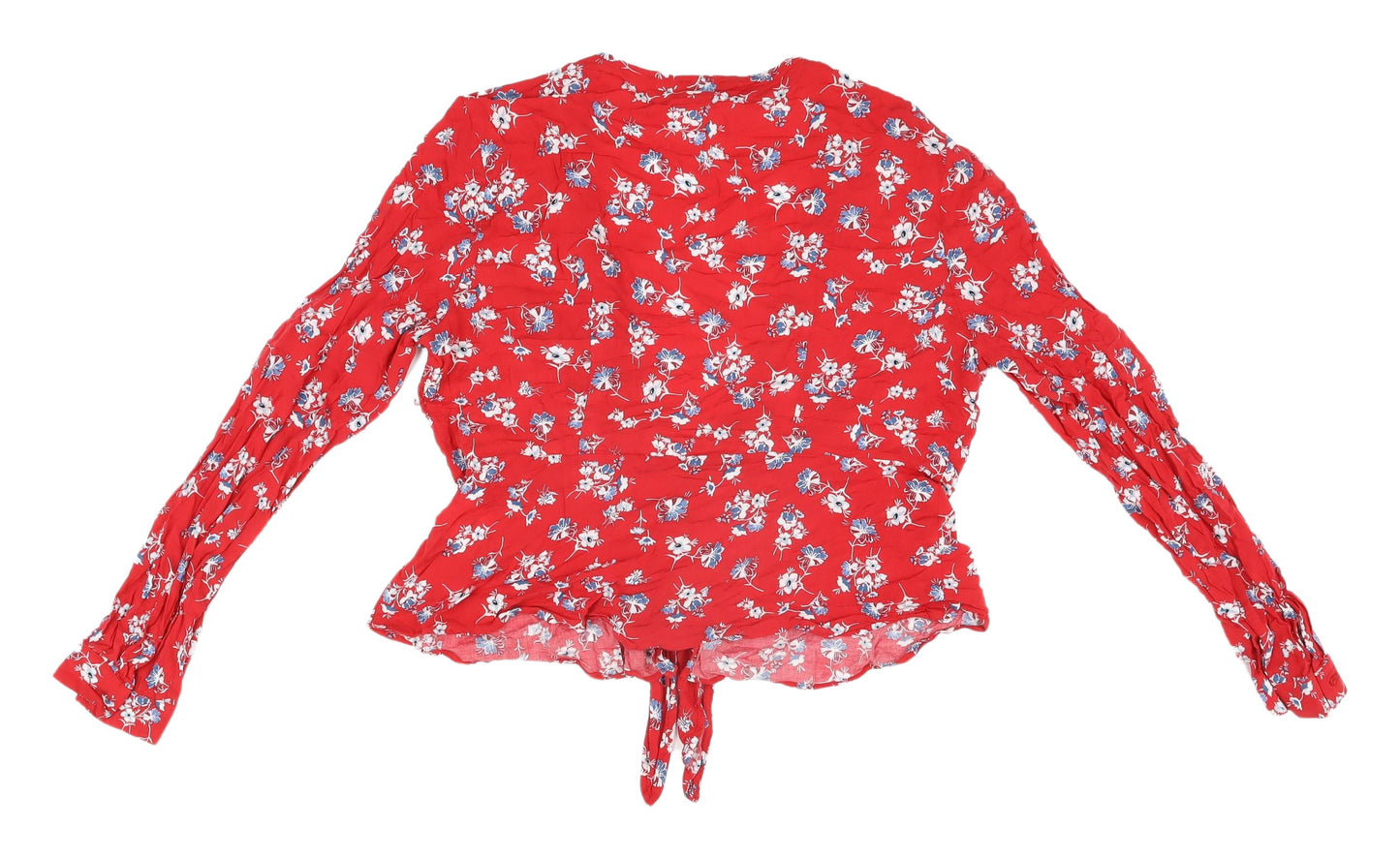 Pimkie Women's Red Floral Wrap Blouse, Size L