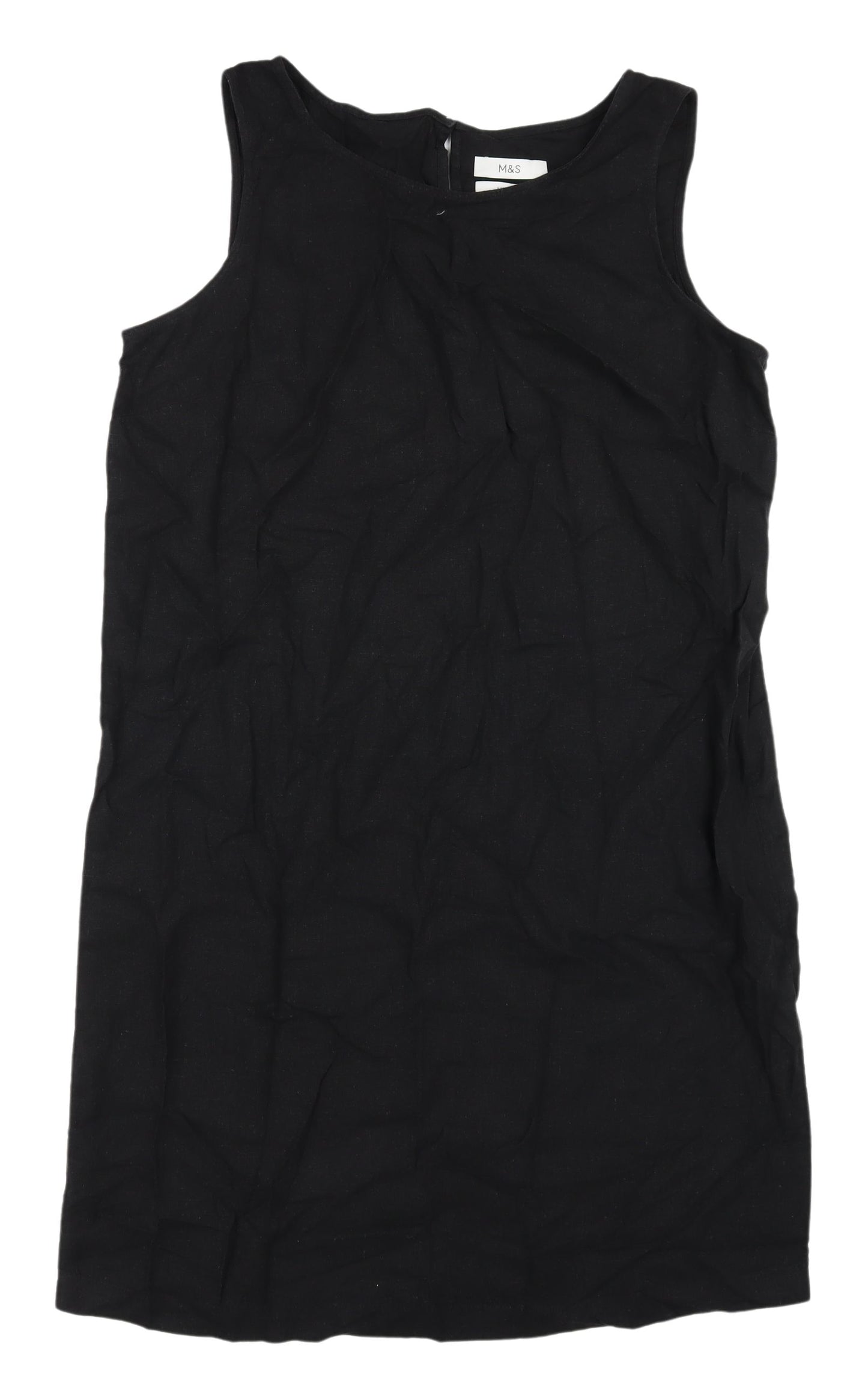 Marks & Spencer Black Sleeveless Shift Dress, Size 14