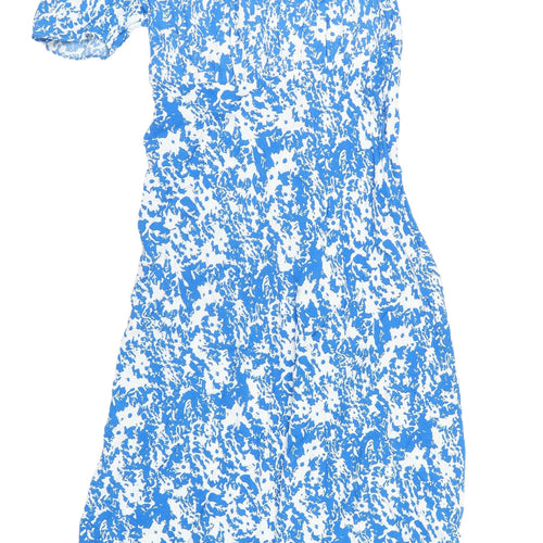 Marks and Spencer Blue Floral Puff Sleeve Dress