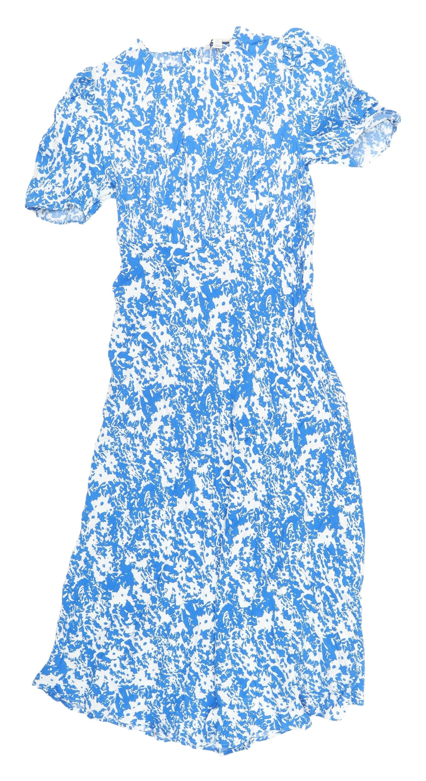 Marks and Spencer Blue Floral Puff Sleeve Dress