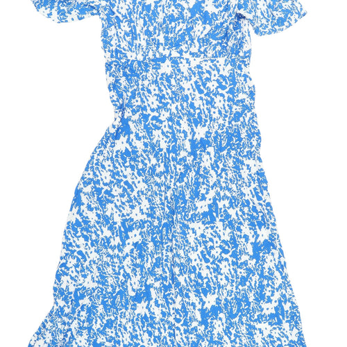 Marks and Spencer Blue Floral Puff Sleeve Dress
