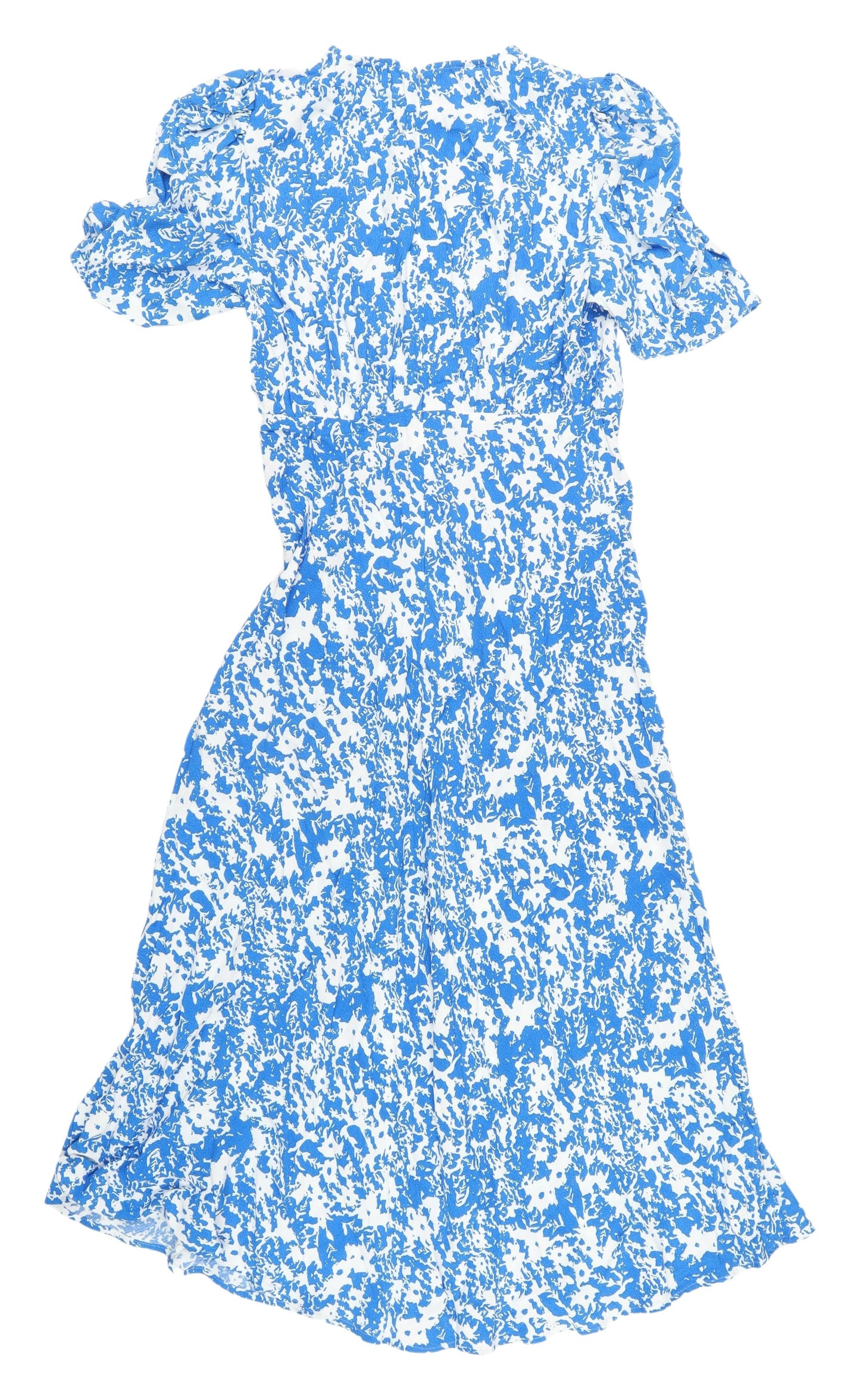 Marks and Spencer Blue Floral Puff Sleeve Dress