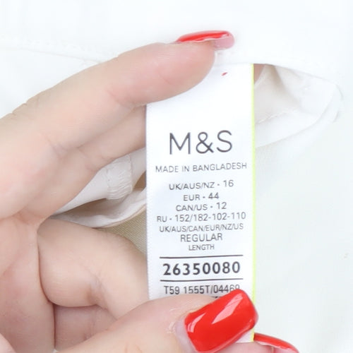 Marks and Spencer Women's White Chino Shorts UK 16