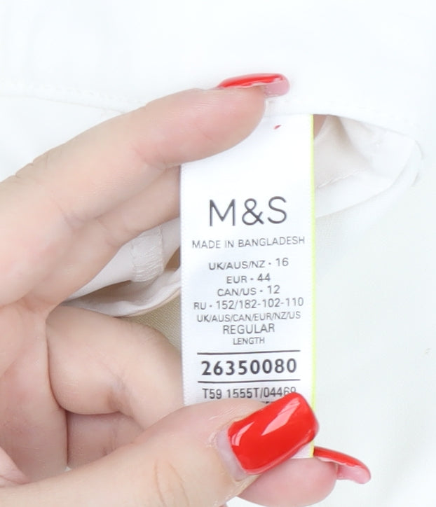 Marks and Spencer Women's White Chino Shorts UK 16
