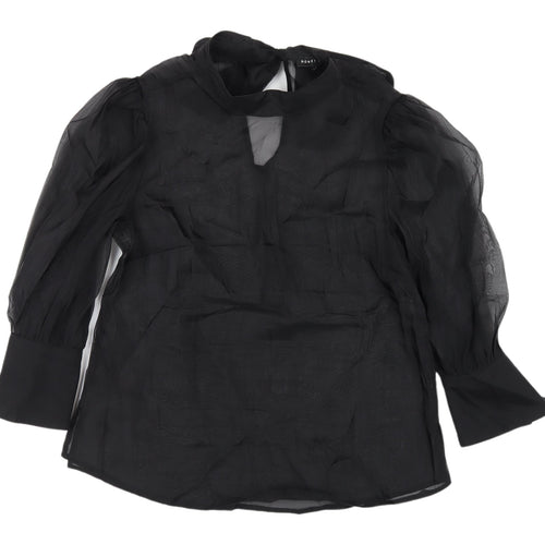 Honey Punch Women's Black Chiffon Blouse, Size L, Classic Style