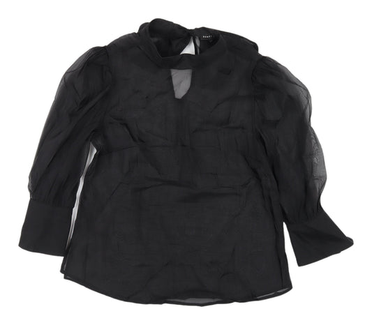 Honey Punch Women's Black Chiffon Blouse, Size L, Classic Style