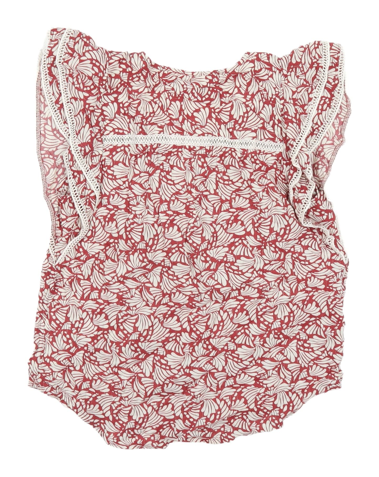 Marks and Spencer Women's Red Floral Blouse, Size 10