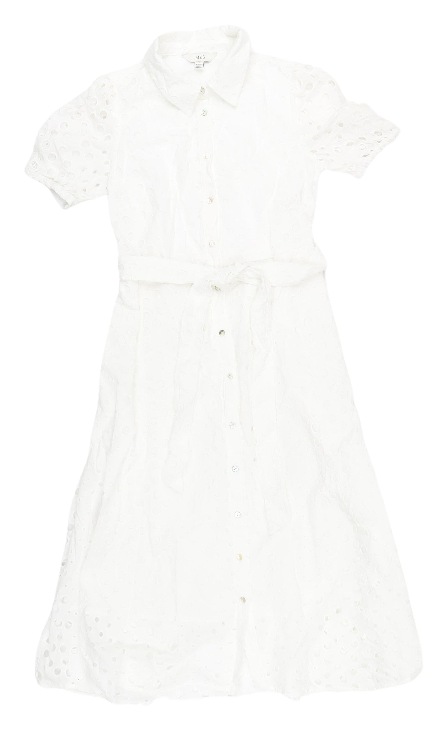 Marks and Spencer Women's White Shirt Dress UK 10