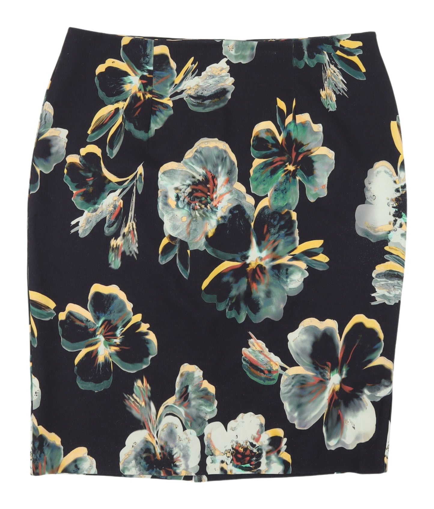 Per Una Women's Black Floral Pencil Skirt Size 18