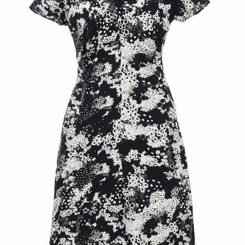 Marks and Spencer Women's Black Floral Midi Dress Size 8
