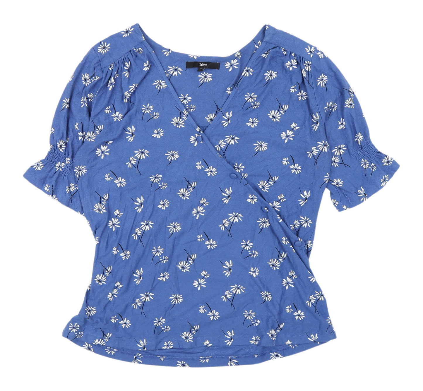 Next Women's Blue Floral Wrap Blouse, Size 14
