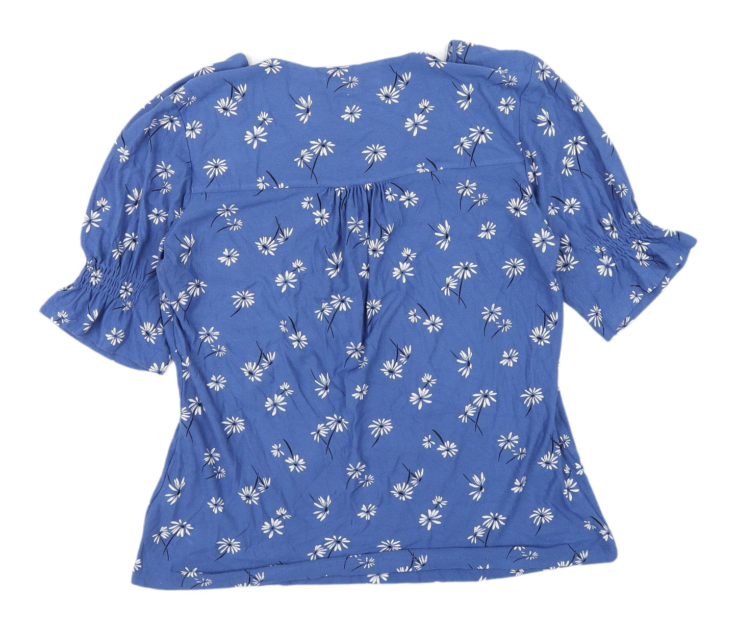Next Women's Blue Floral Wrap Blouse, Size 14