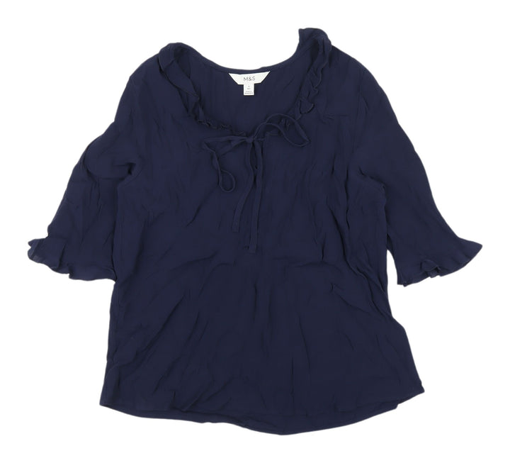 Marks and Spencer Women's Blue Blouse Size 8