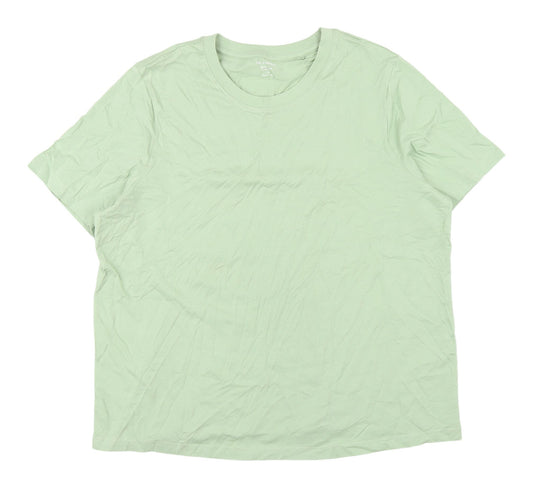 Marks and Spencer Women's Green Cotton T-Shirt - Size 16