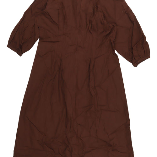Marks and Spencer Women's Brown Midi A-Line Dress