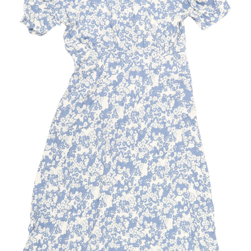 Marks and Spencer Women's Blue Floral Shift Dress Size 14