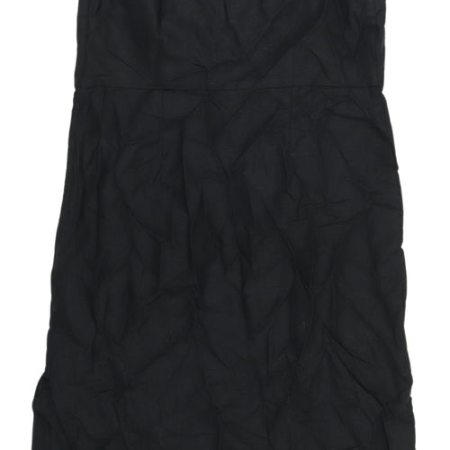 Marks & Spencer Black Midi Slip Dress Size 14