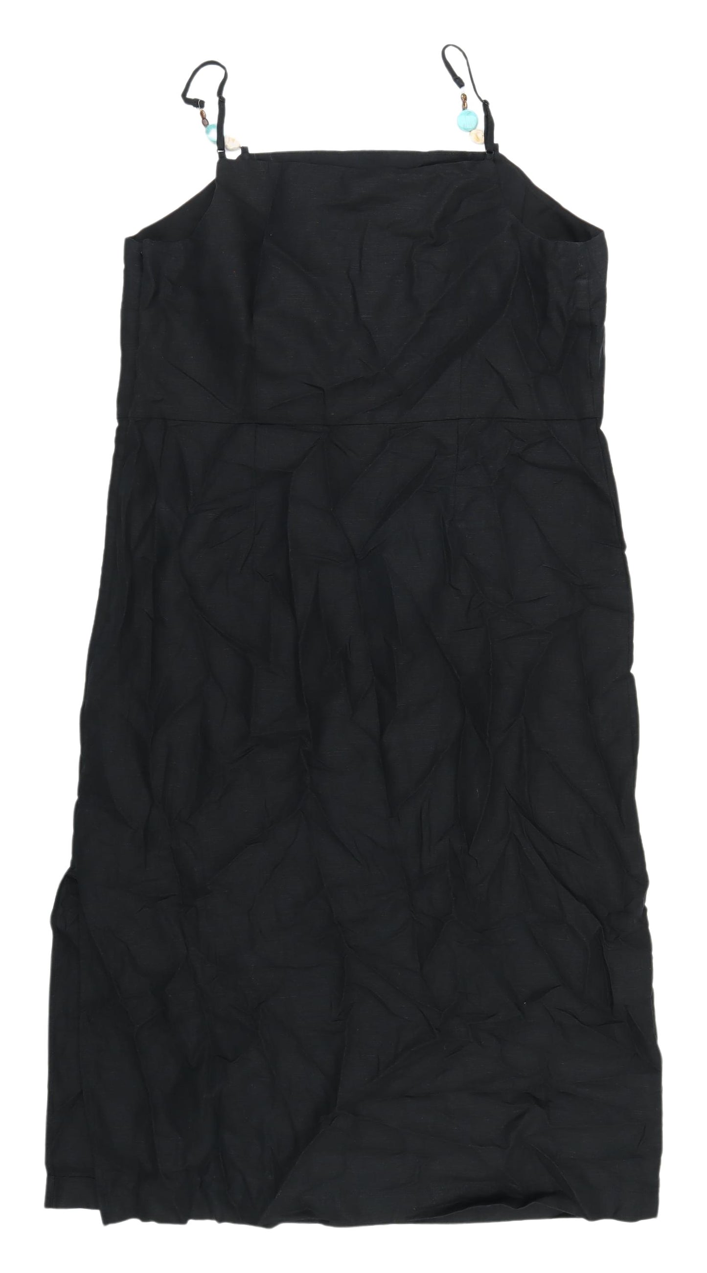 Marks & Spencer Black Midi Slip Dress Size 14