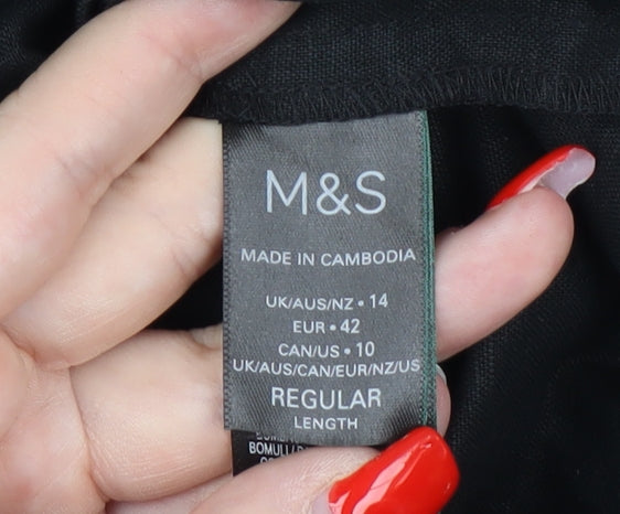 Marks & Spencer Black Midi Slip Dress Size 14