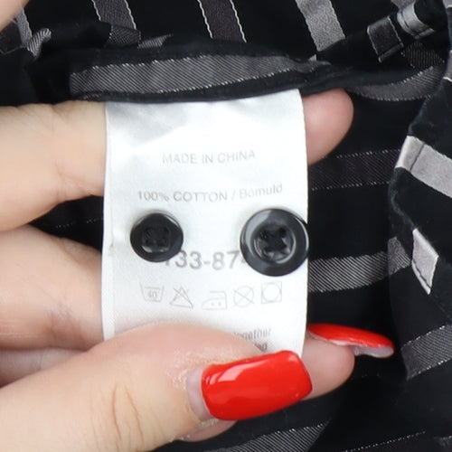 NEXT Menswear Black Striped Long Sleeve Shirt Large