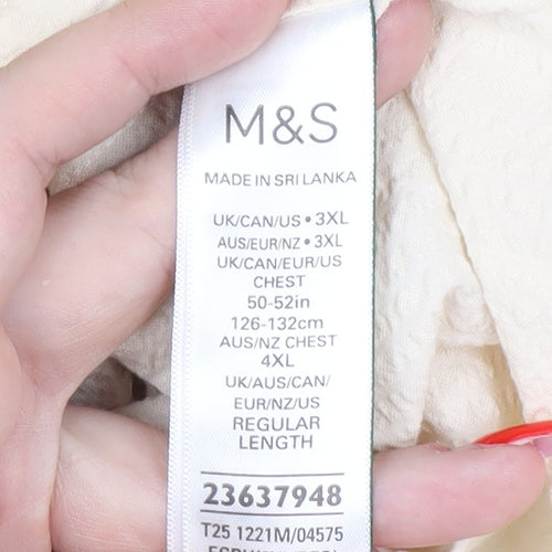 Marks & Spencer Men's Ivory 3XL Casual Button-Up